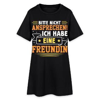 Malle BITTE NICHT ANSPRECHEN Lustiges - Frauen T-Shirt-Kleid - Schwarz - Vorne