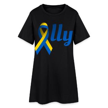 Ukraine Ally Schleife - Frauen T-Shirt-Kleid - Schwarz - Vorne