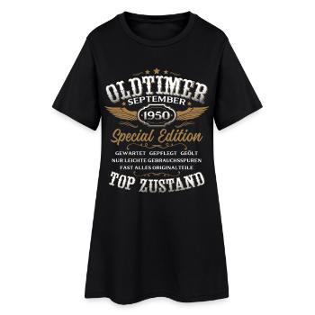 Cadeau d'anniversaire pour les 75 ans : voiture ancienne, septembre 1950 - Robe T-shirt Femme - noir - Devant