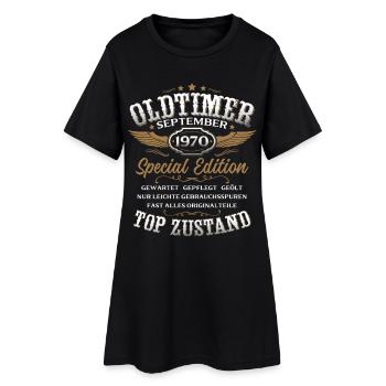 Cadeau d'anniversaire pour les 55 ans : voiture vintage, septembre 1970 - Robe T-shirt Femme - noir - Devant