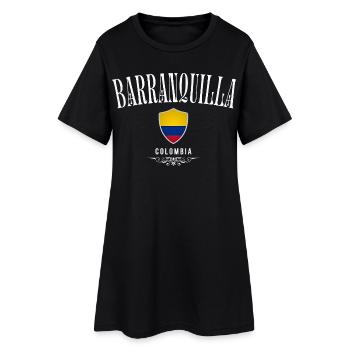 Barranquilla, Colombie, design minimaliste élégant - Robe T-shirt Femme - noir - Devant