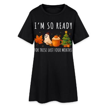 Salutations automnales d'Halloween et de Noël - Robe T-shirt Femme - noir - Devant