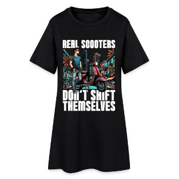 Real Scooters Don't Shift Electric Scooter Lover - Women’s T-Shirt Dress - black - Front
