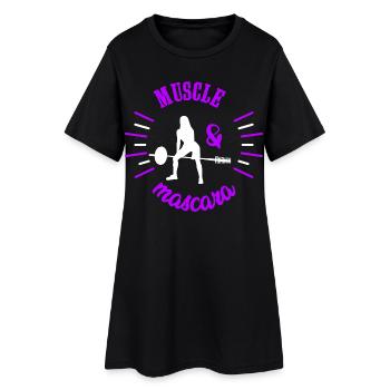 Puissance Féminine Muscle et Mascara Cadeau Femme - Robe T-shirt Femme - noir - Devant