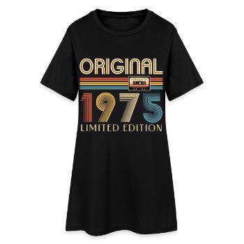Cadeau pour 50 ans 1975 - Robe T-shirt Femme - noir - Devant