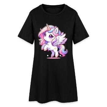 Licorne magique - Robe T-shirt Femme - noir - Devant