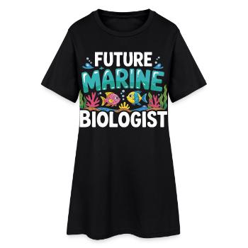 Future Marine Biologist with Fish - Women’s T-Shirt Dress - black - Front