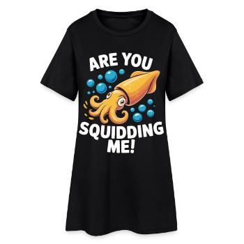 Design marin ludique avec pieuvre - Robe T-shirt Femme - noir - Devant