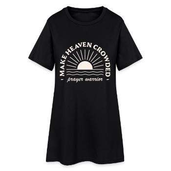 christliches gebet krieger gott glaube lustig humor wortspiel - Frauen T-Shirt-Kleid - Schwarz - Vorne