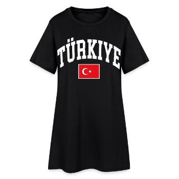Drapeau de la Turquie - Robe T-shirt Femme - noir - Devant