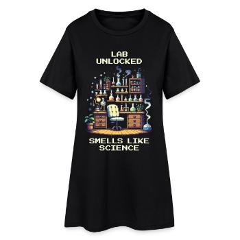 Labor – riecht nach Wissenschaft | Chemie - Frauen T-Shirt-Kleid - Schwarz - Vorne