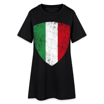 Shield with Italian Flag in vintage style - Women’s T-Shirt Dress - black - Front