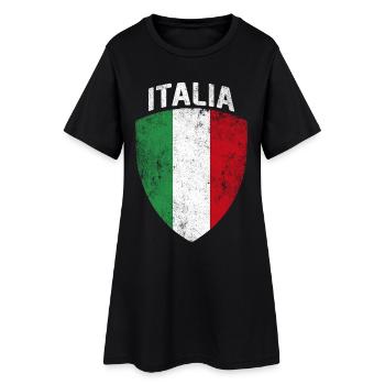 Vintage Tricolor Shield Italy Flaming - Women’s T-Shirt Dress - black - Front