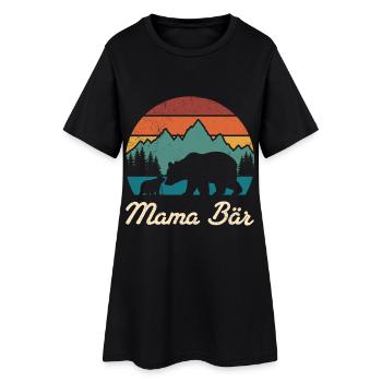 Werdende Mutter MAMA BÄR Bald Mama Lustig - Frauen T-Shirt-Kleid - Schwarz - Vorne
