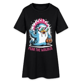 Walrus Punk Rocker Halloween - Robe T-shirt Femme - noir - Devant