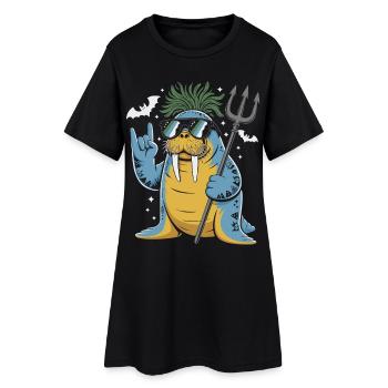 Walrus Punk Rocker Halloween - Robe T-shirt Femme - noir - Devant