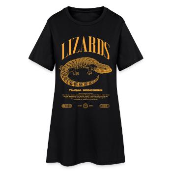 Langue Bleue Scinque Reptile Keeper Streetwear - Robe T-shirt Femme - noir - Devant