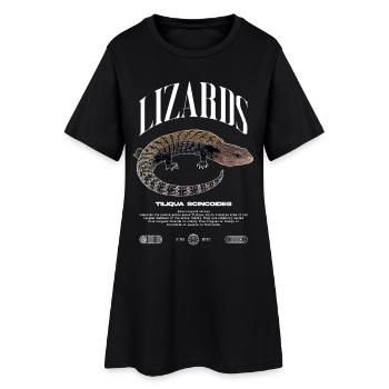 Langue Bleue Scinque Reptile Keeper Streetwear - Robe T-shirt Femme - noir - Devant