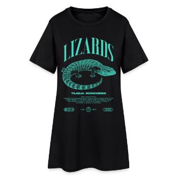 Langue Bleue Scinque Reptile Keeper Streetwear - Robe T-shirt Femme - noir - Devant