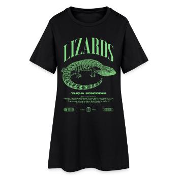 Langue Bleue Scinque Reptile Keeper Streetwear - Robe T-shirt Femme - noir - Devant
