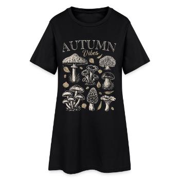 Cueillette de champignons Autumn Vibes - Champignons - Dicton - Robe T-shirt Femme - noir - Devant