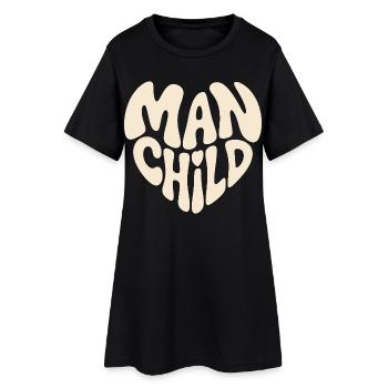 Homme et enfant en forme de cœur - Robe T-shirt Femme - noir - Devant