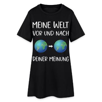 Peu importe mon monde avant et après ton avis - Robe T-shirt Femme - noir - Devant