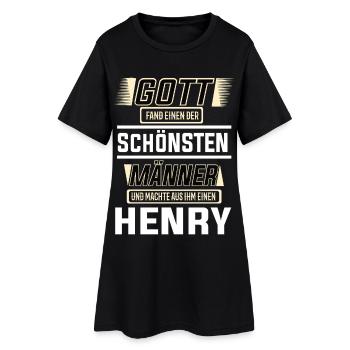 Henry der schönste Mann von Gott geformt Design - Frauen T-Shirt-Kleid - Schwarz - Vorne
