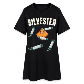 Feu d’artifice du Nouvel An - Robe T-shirt Femme - noir - Devant