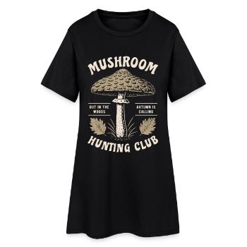 Club de chasse aux champignons, Parasol, cueilleurs de champignons, champignons - Robe T-shirt Femme - noir - Devant