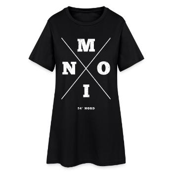 Maritimes Design mit Moin 54°Nord - Frauen T-Shirt-Kleid - Schwarz - Vorne