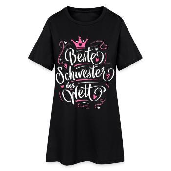 Beste Schwester der Welt - Lustiges Geschenk - Frauen T-Shirt-Kleid - Schwarz - Vorne