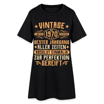 Millésime 1970 année de naissance - 55e anniversaire - Robe T-shirt Femme - noir - Devant