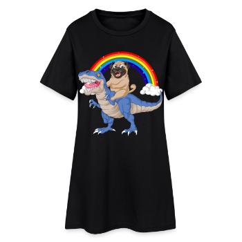 Carlin idiot - Robe T-shirt Femme - noir - Devant