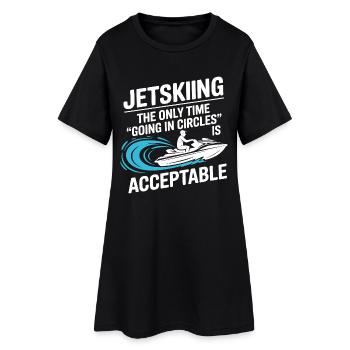 Humor Jetski Reiten Ocean Splash Design - Frauen T-Shirt-Kleid - Schwarz - Vorne