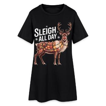 Traîneau toute la journée - Robe T-shirt Femme - noir - Devant