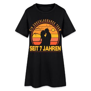 7 Jahre Unschlagbares Team Liebesgeschenk Paar - Frauen T-Shirt-Kleid - Schwarz - Vorne
