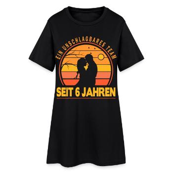 6 Jahre Beziehung Geschenk Partner Ehemann Ehefrau - Frauen T-Shirt-Kleid - Schwarz - Vorne