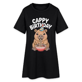 Capybara Ramen Anniversaire de Capy Anniversaire de Capy - Robe T-shirt Femme - noir - Devant