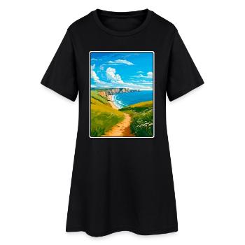 Affiche de voyage Pembrokeshire Pays de Galles Paysage urbain WPA - Robe T-shirt Femme - noir - Devant