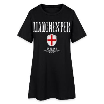J’adore Manchester, Manchester Royaume-Uni - Robe T-shirt Femme - noir - Devant