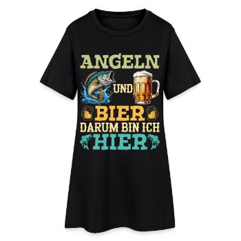 Dad-to-be FISHING AND BEER THAT'S WHY I'M HERE - Women’s T-Shirt Dress - black - Front
