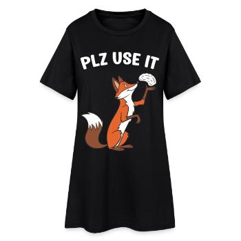 Un renard drôle avec un cerveau, utilisez-le s'il vous plaît - Robe T-shirt Femme - noir - Devant