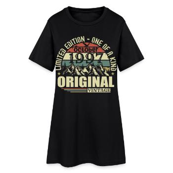 october 1997 - gift for his 28th birthday october - Women’s T-Shirt Dress - black - Front