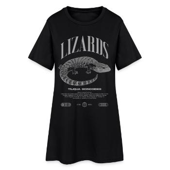 Langue Bleue Scinque Reptile Keeper Streetwear - Robe T-shirt Femme - noir - Devant