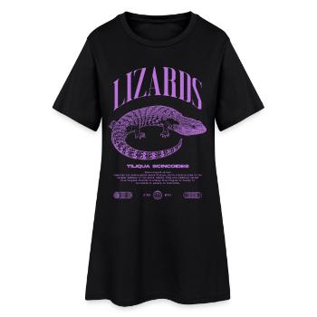 Langue Bleue Scinque Reptile Keeper Streetwear - Robe T-shirt Femme - noir - Devant