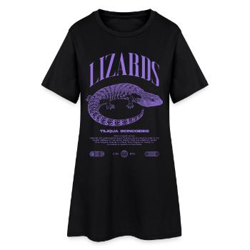 Langue Bleue Scinque Reptile Keeper Streetwear - Robe T-shirt Femme - noir - Devant