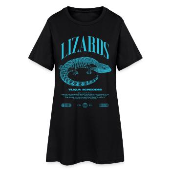 Langue Bleue Scinque Reptile Keeper Streetwear - Robe T-shirt Femme - noir - Devant
