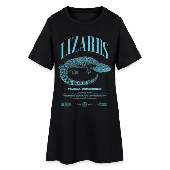 Langue Bleue Scinque Reptile Keeper Streetwear - Robe T-shirt Femme - noir - Devant