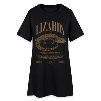 Langue Bleue Scinque Reptile Keeper Streetwear - Robe T-shirt Femme - noir - Devant